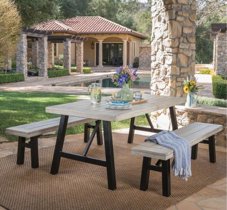 Bettina - Dining Set 3 Pieces - Gray Noble House