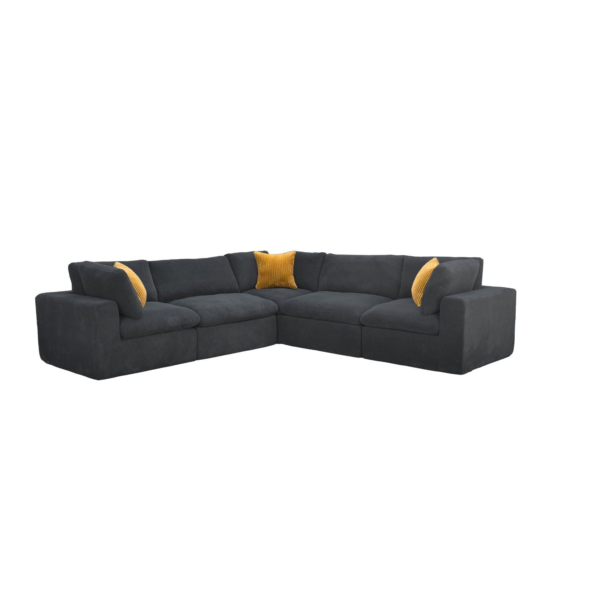 Modular Sectional & Toss Pillows - Dark Gray Home Essentials