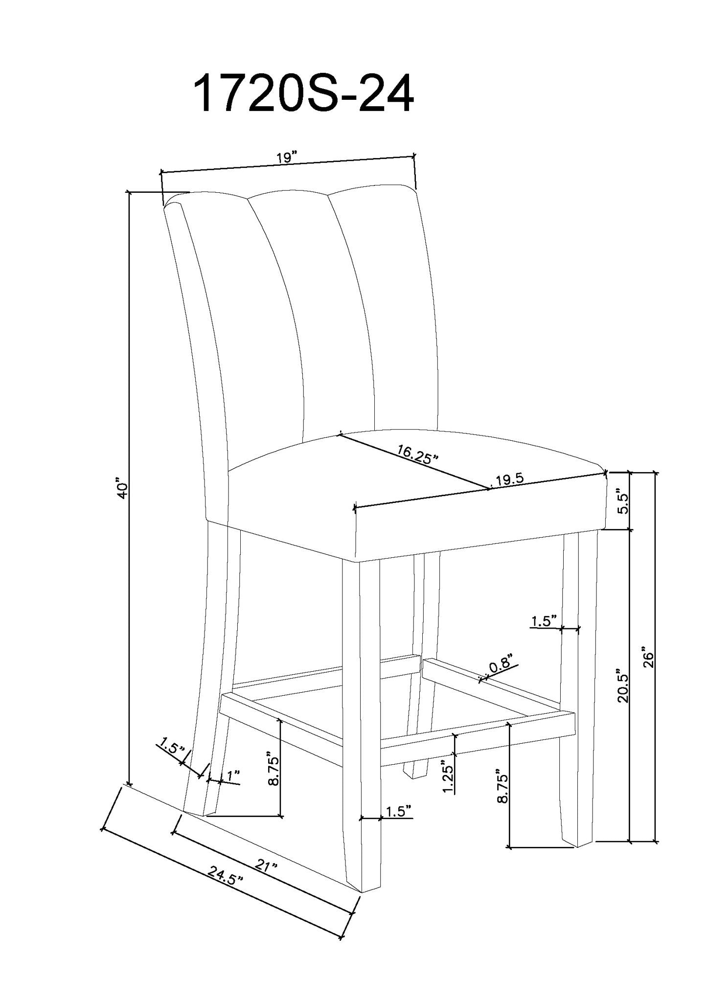 Vega - Counter Height Chair (Set of 2) - Mocha Crown Mark