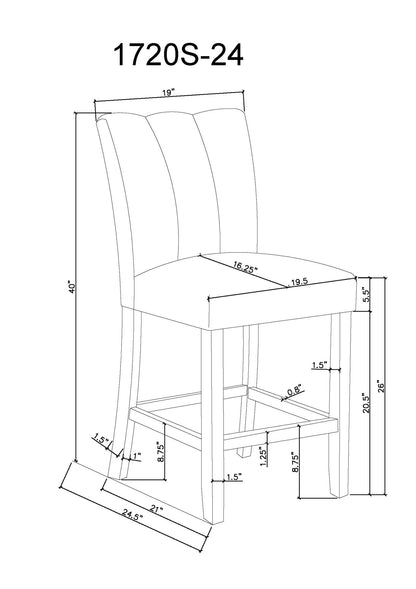Vega - Counter Height Chair (Set of 2) - Mocha Crown Mark