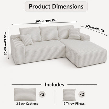 Modern L-Shaped Sectional Sofa With Left Facing Chaise Home Essentials