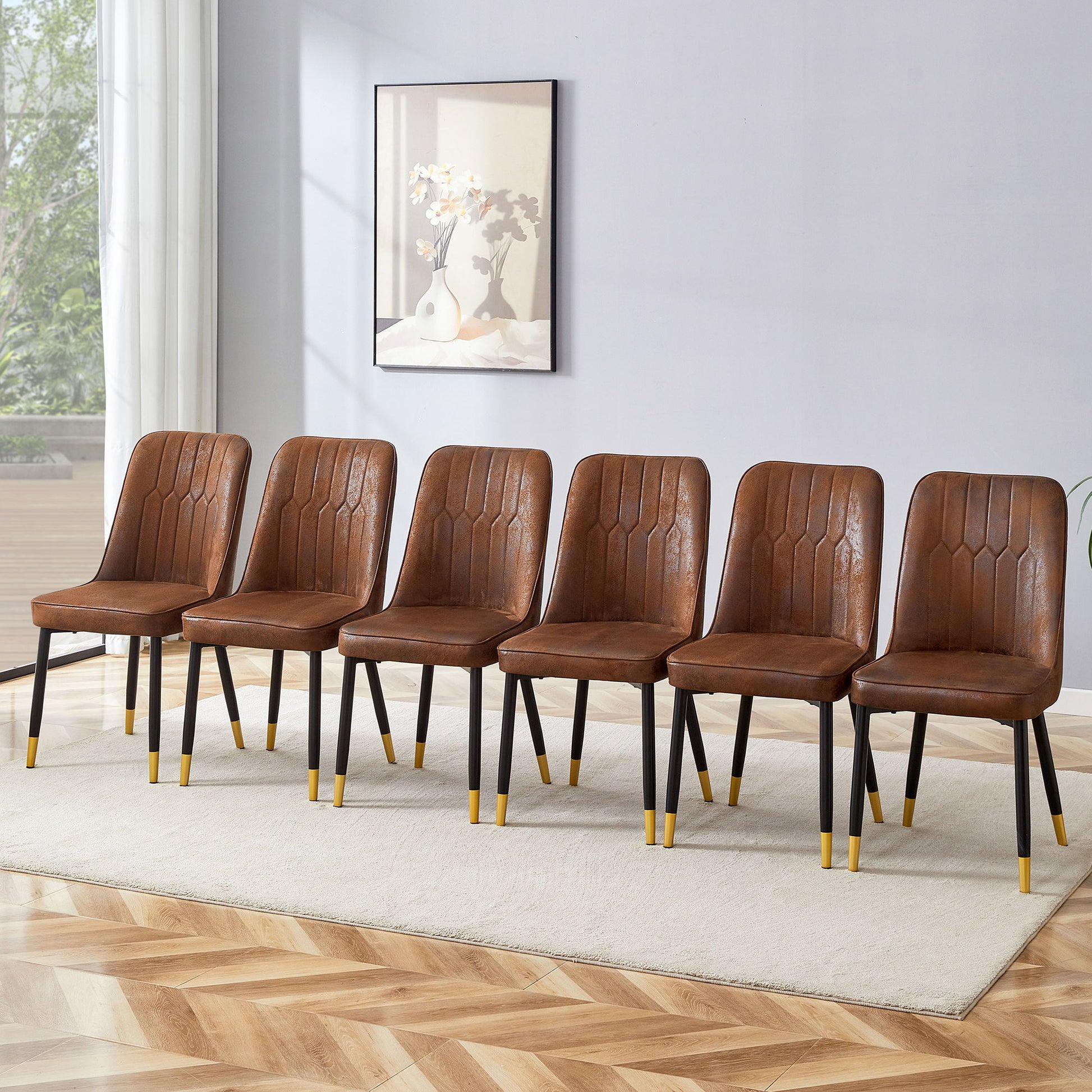 Modern Dining Chairs With Sleek Backrest And Metal Legs Home Essentials