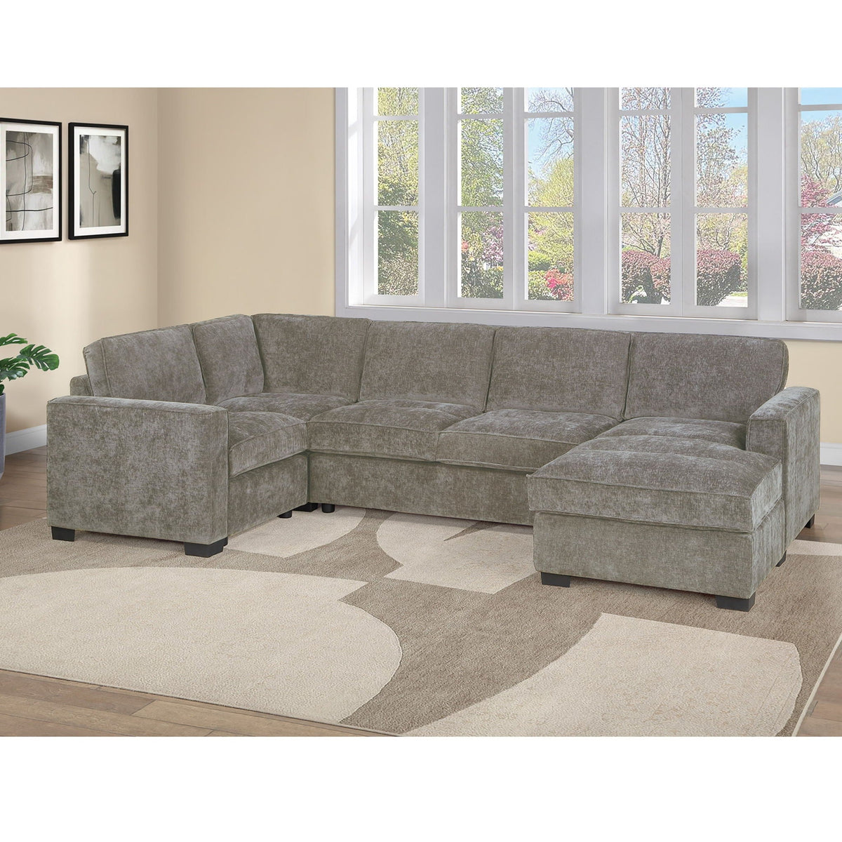 Sectional With RAF Chaise, Armless Loveseat & LAF 1 Arm Chair Home Essentials