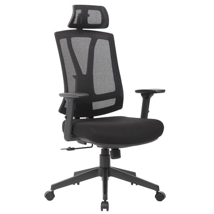 Office Chair With Adjustable Headrest & Back, High Back Swivel - Black Home Essentials