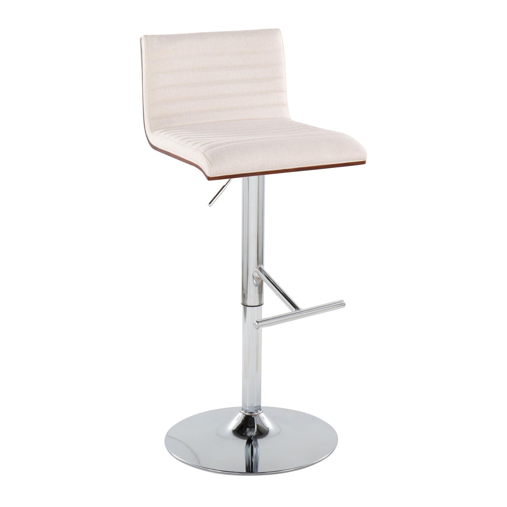 Mason - Contemporary Adjustable Barstool & Swivel With Straight T Footrest (Set of 2) Lumi Source
