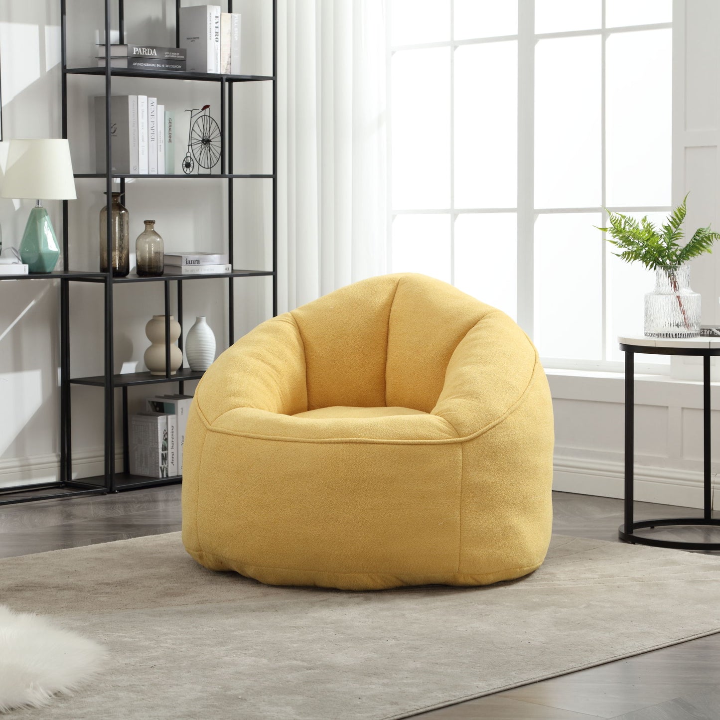 Bedding Bean Bag Sofa Chair High Pressure Foam Bean Bag Chair Adult Material With Padded Foam Padding Compressed Bean Bag With Footrest