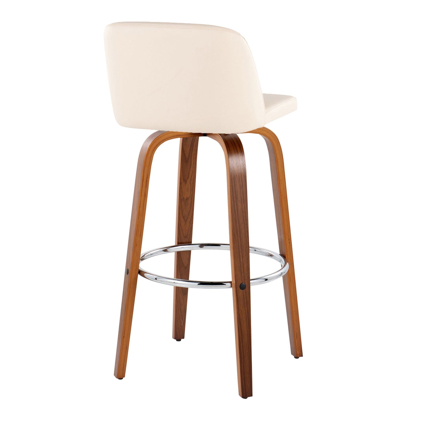 Toriano - Mid Century Modern Fixed Height, Barstool With Swivel With Round Footrest (Set of 2) Lumi Source
