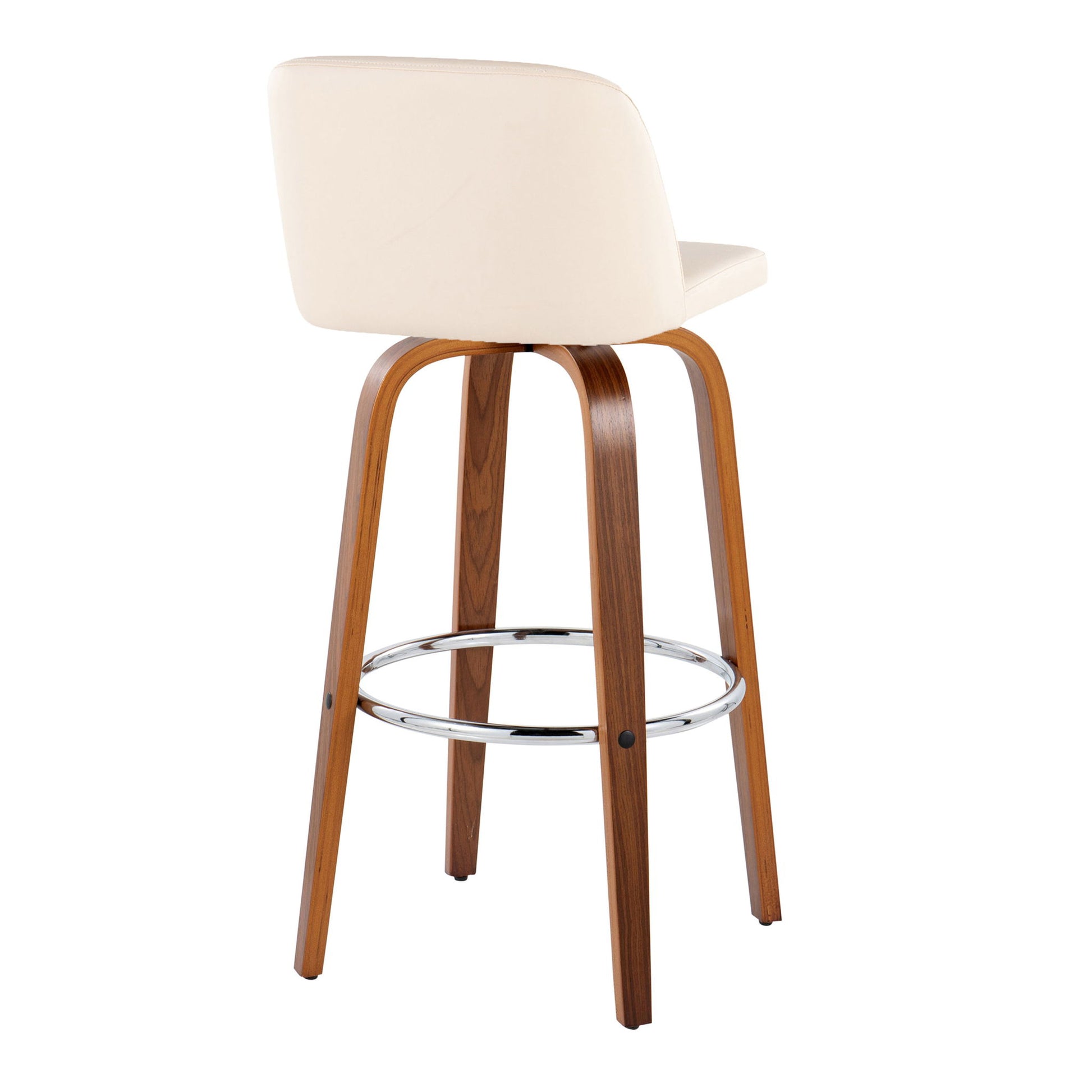 Toriano - Mid Century Modern Fixed Height, Barstool With Swivel With Round Footrest (Set of 2) Lumi Source
