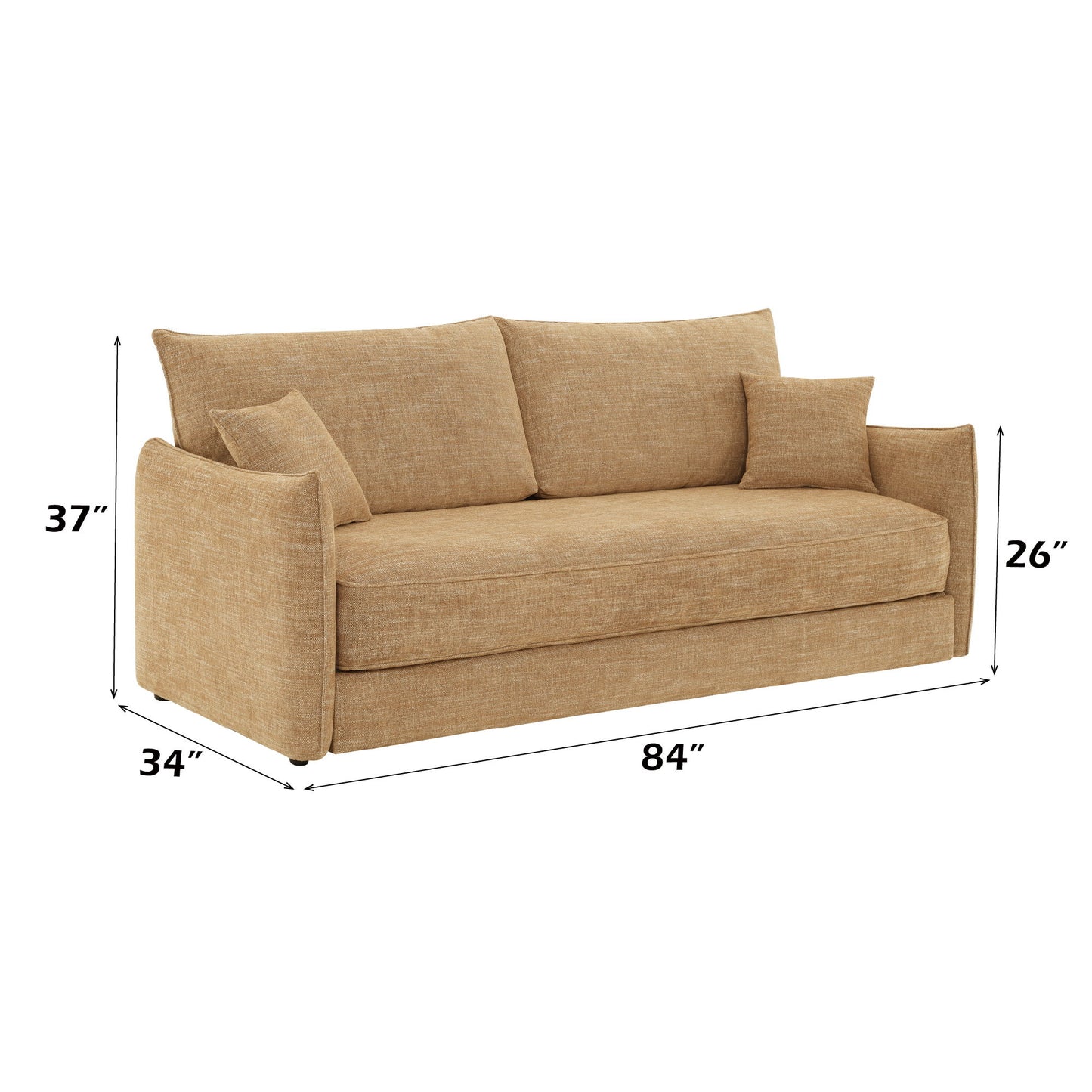 Cadie - Sofa With 2 Pillows - Mocha Acme