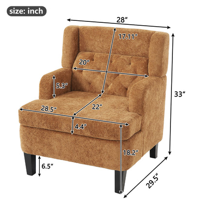 Modern Tufted Upholstered Accent Chair For Living Room Noble House