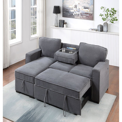 Territory - Pull Out Sofa Bed With Design - Dark Gray Global Furniture USA