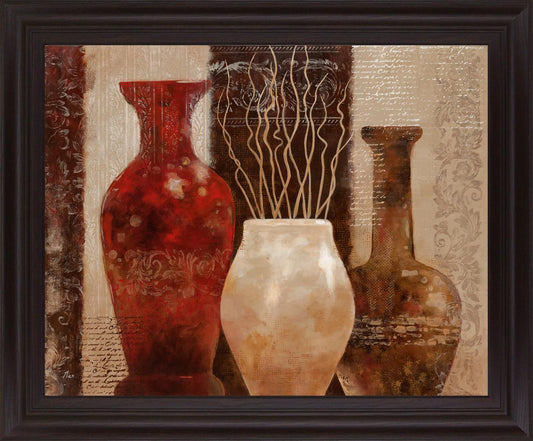 Umber Trio Harmony - 28" x 34" Framed Wall Art Classy Art