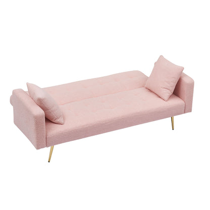 Teddy Fleece Sofa Bed With Luxurious Throw Pillows Home Essentials
