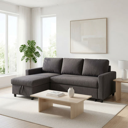 L - Shaped Convertible Sofa Bed With Storage Chaise Home Essentials