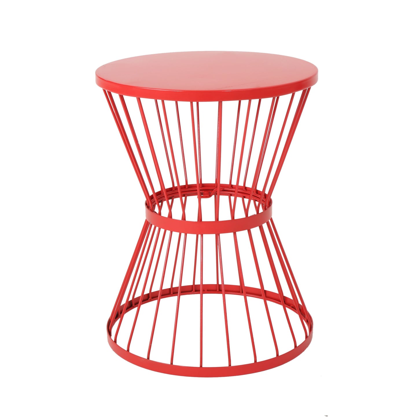 Lassen - Modern Outdoor Side Table With Hourglass Design Noble House