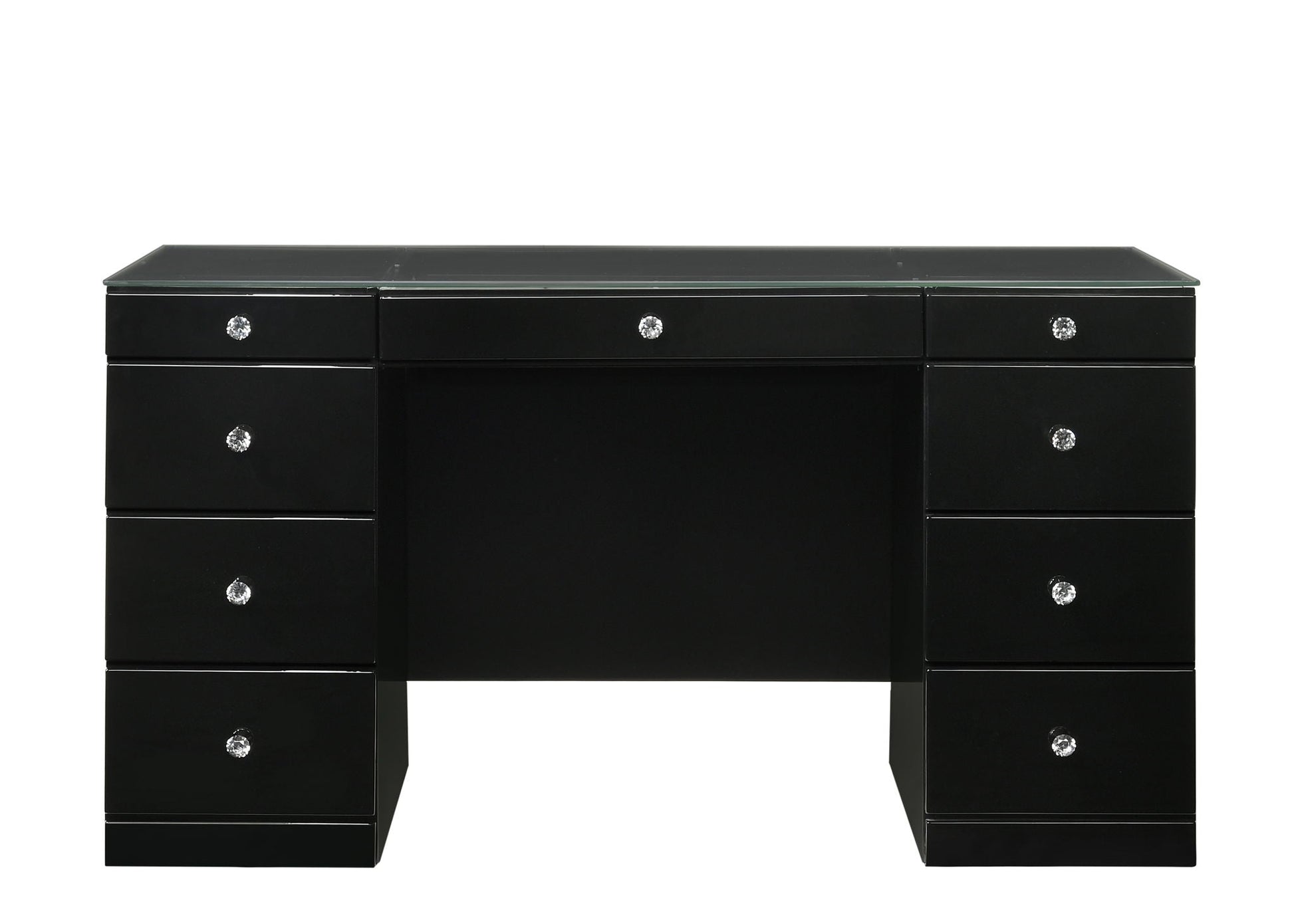 Avery - Vanity Desk With Glass Top Crown Mark