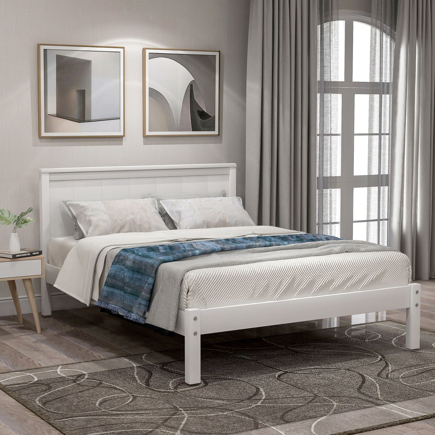 Platform Bed Frame With Headboard Hearth and Haven