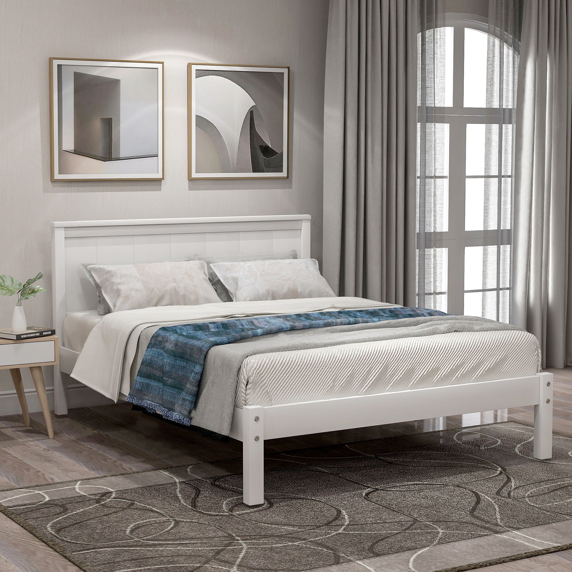 Platform Bed Frame With Headboard Hearth and Haven