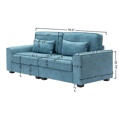 Modern Fabric Sofa With Cushions, Sleek Arm Design Noble House