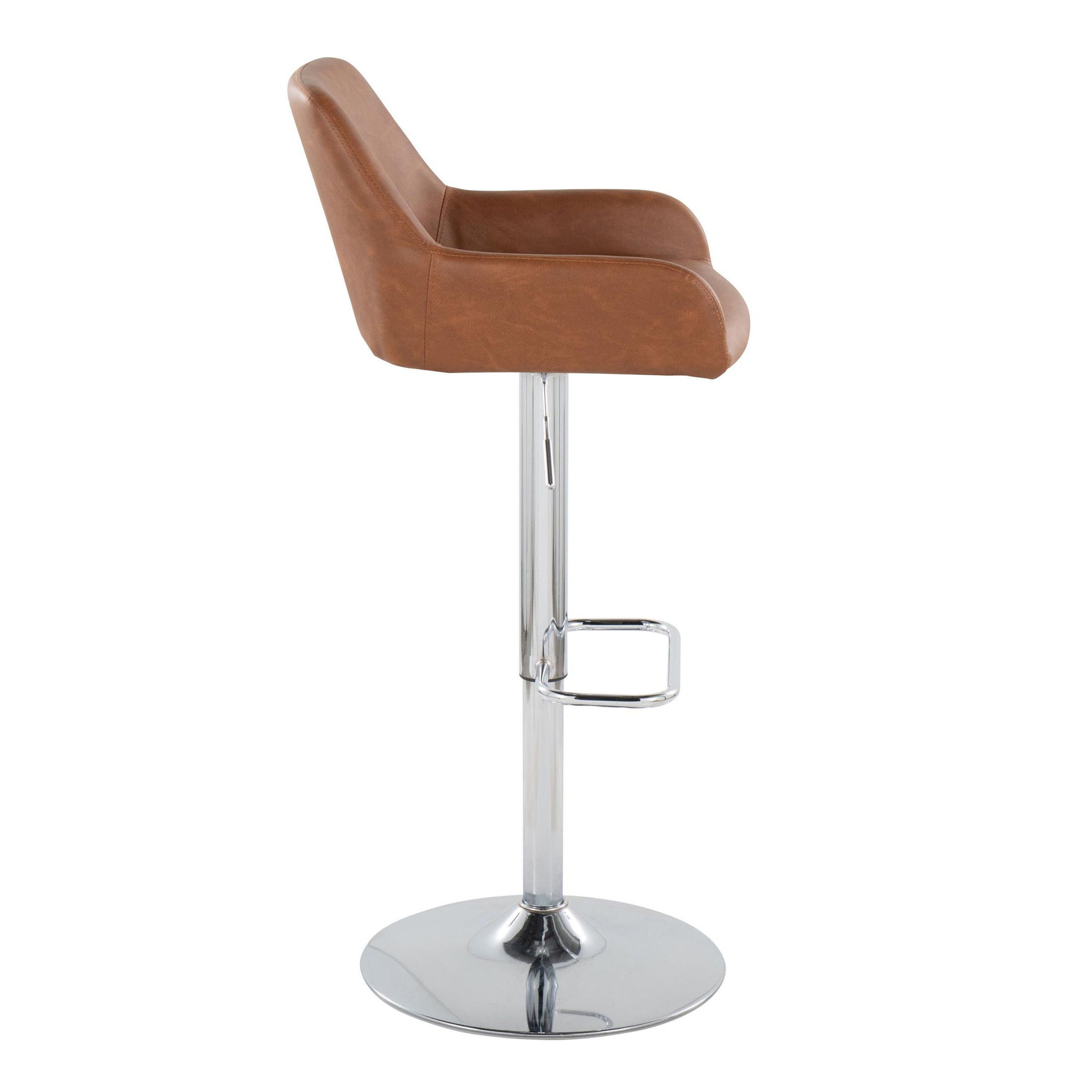 Daniella - Contemporary Adjustable Barstool With Swivel With Rounded Rectangle Footrest (Set of 2) Lumi Source