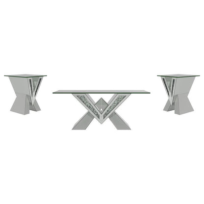 Taffeta - Mirrored Coffee Table Set Coaster Fine Furniture