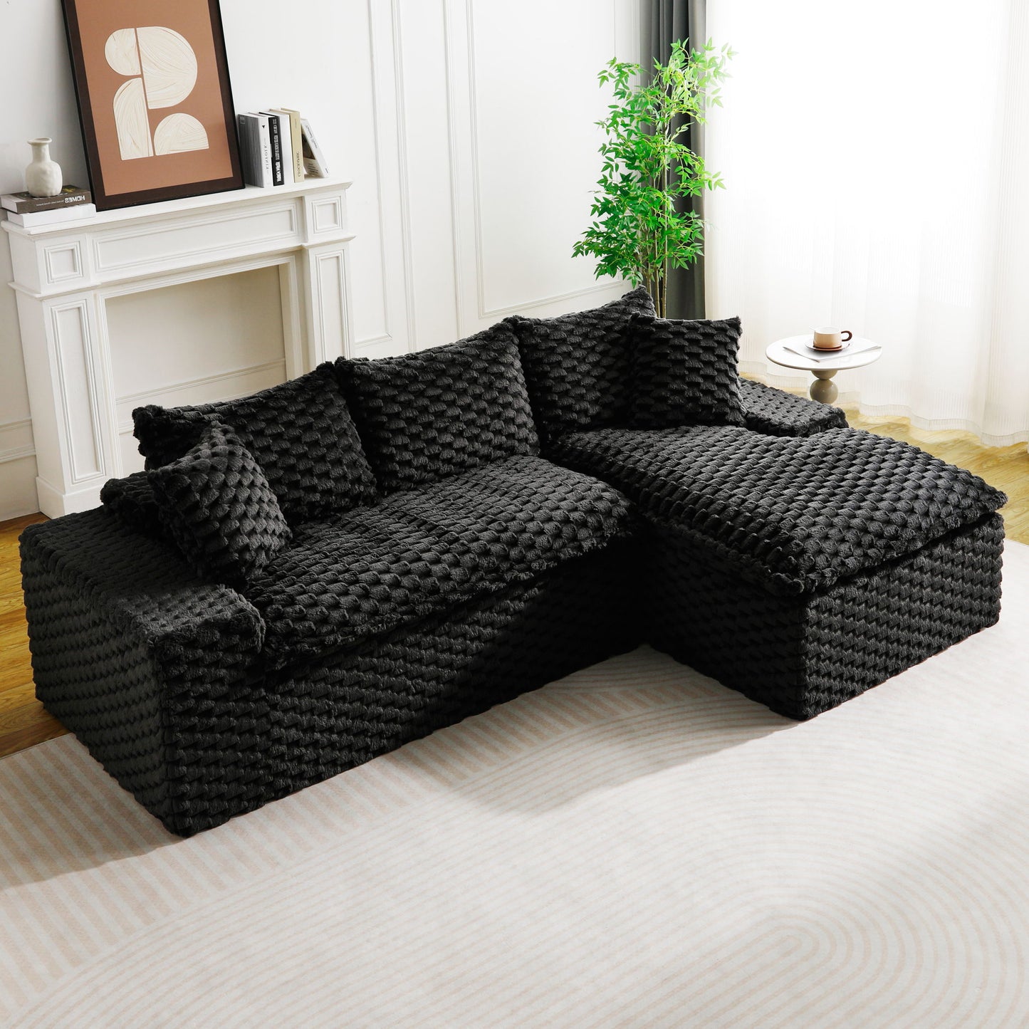 Modular Sofa, Convertible Twin Seat With Chaise Lounge Home Essentials