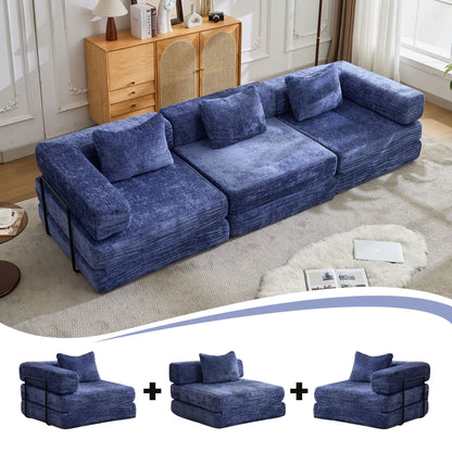 Convertible Floor Sofa Bed, Boneless Modular Sectional Sofa For Living Room Home Essentials