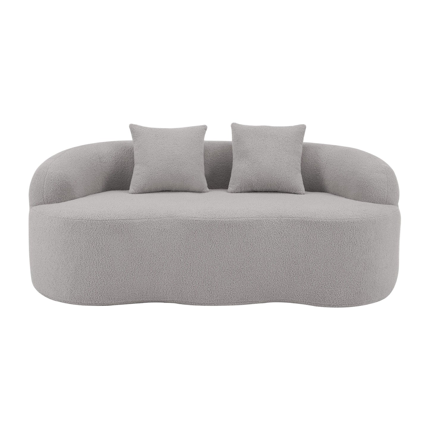 Curved Loveseat Sofa With Round Armrest Home Essentials