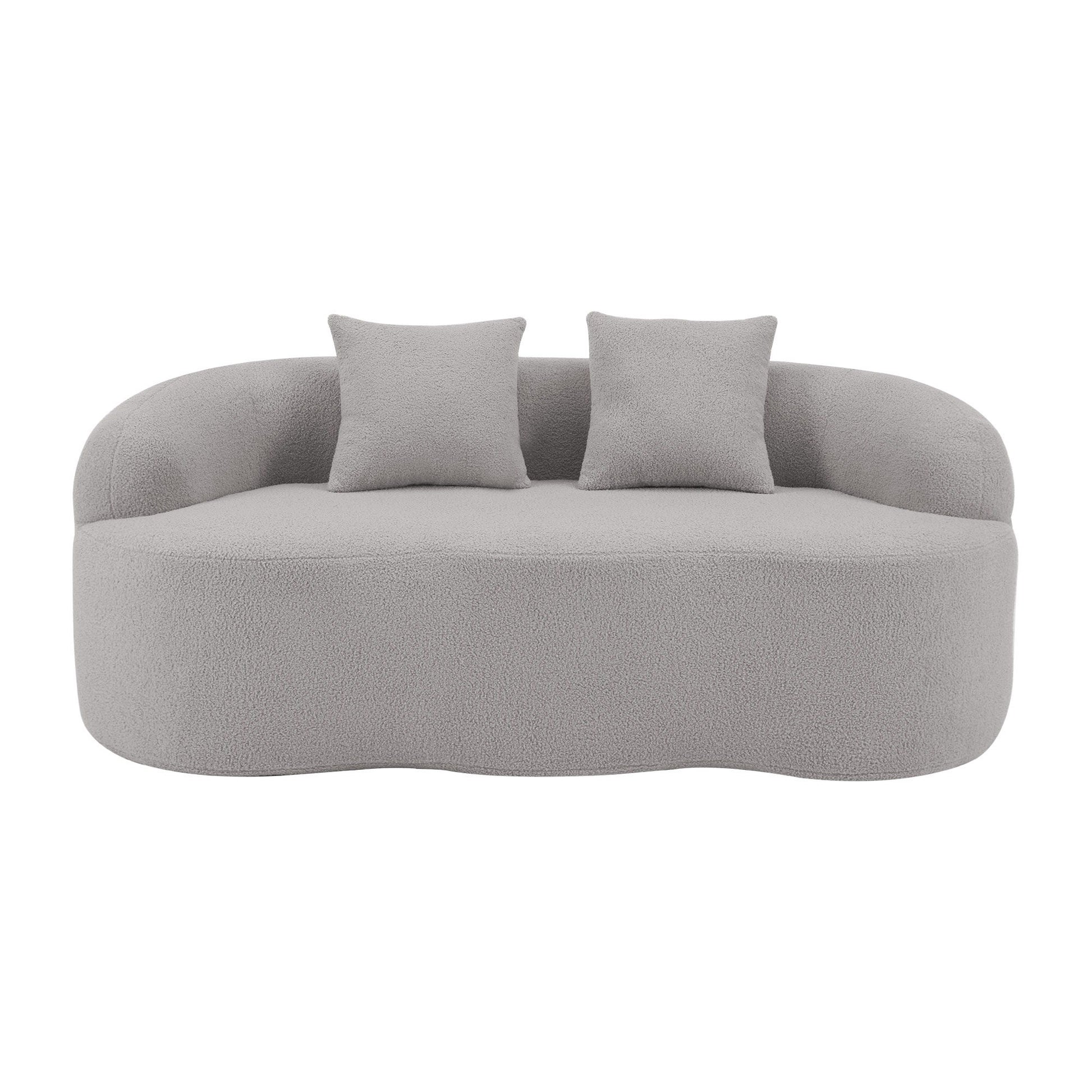 Curved Loveseat Sofa With Round Armrest Home Essentials