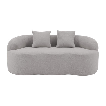 Curved Loveseat Sofa With Round Armrest Home Essentials