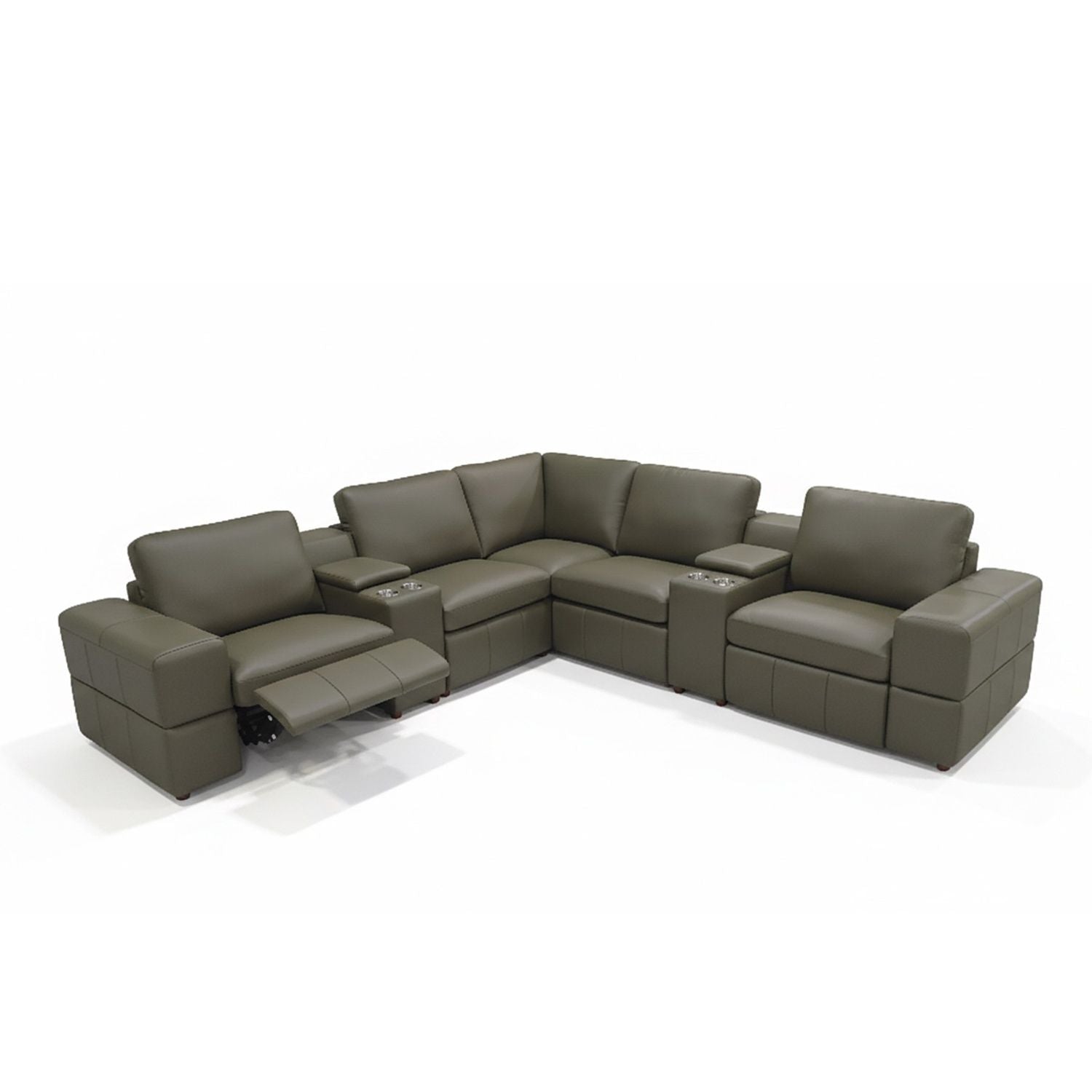 Upholstered Large Arms Sectional With Recliner Seats Home Essentials