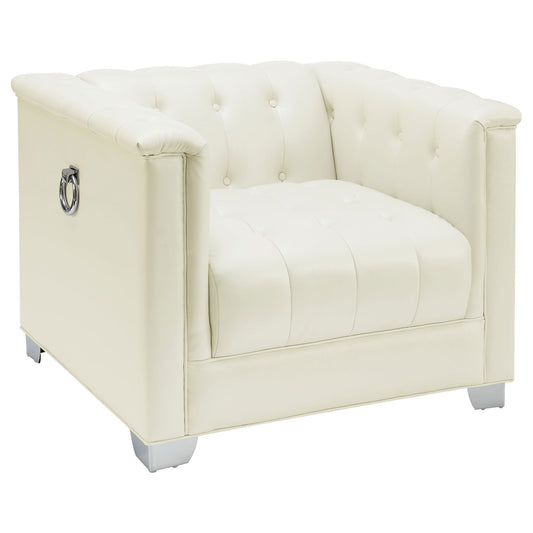 Earline - Upholstered Track Arm Accent Chair - White Furniture Max