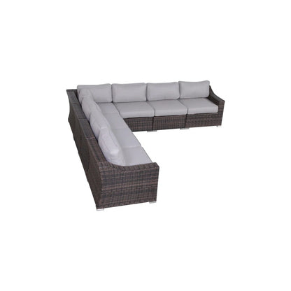 Contemporary Outdoor Rattan Wicker Sectional Seating Group With Cushions LSI Patio Furniture
