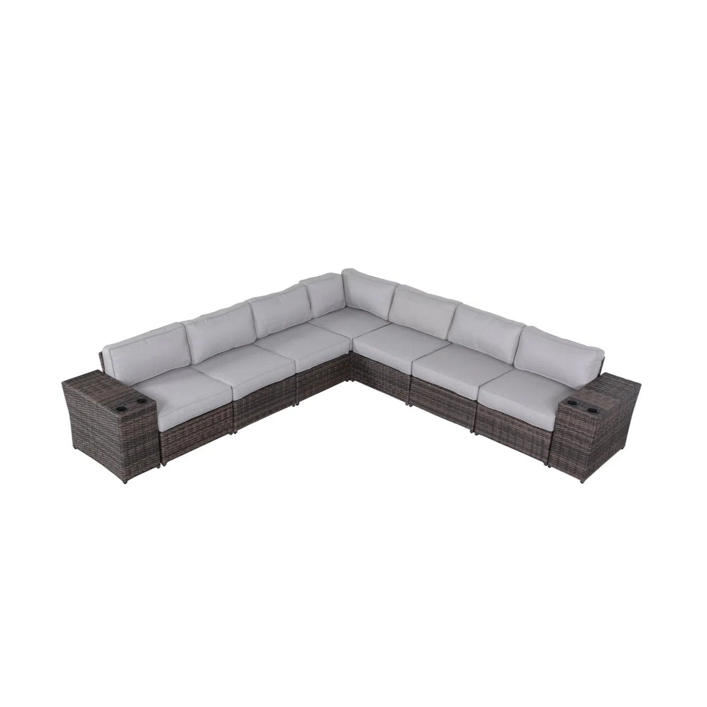 Modern Rattan Wicker Seating Group With Cushions LSI Patio Furniture
