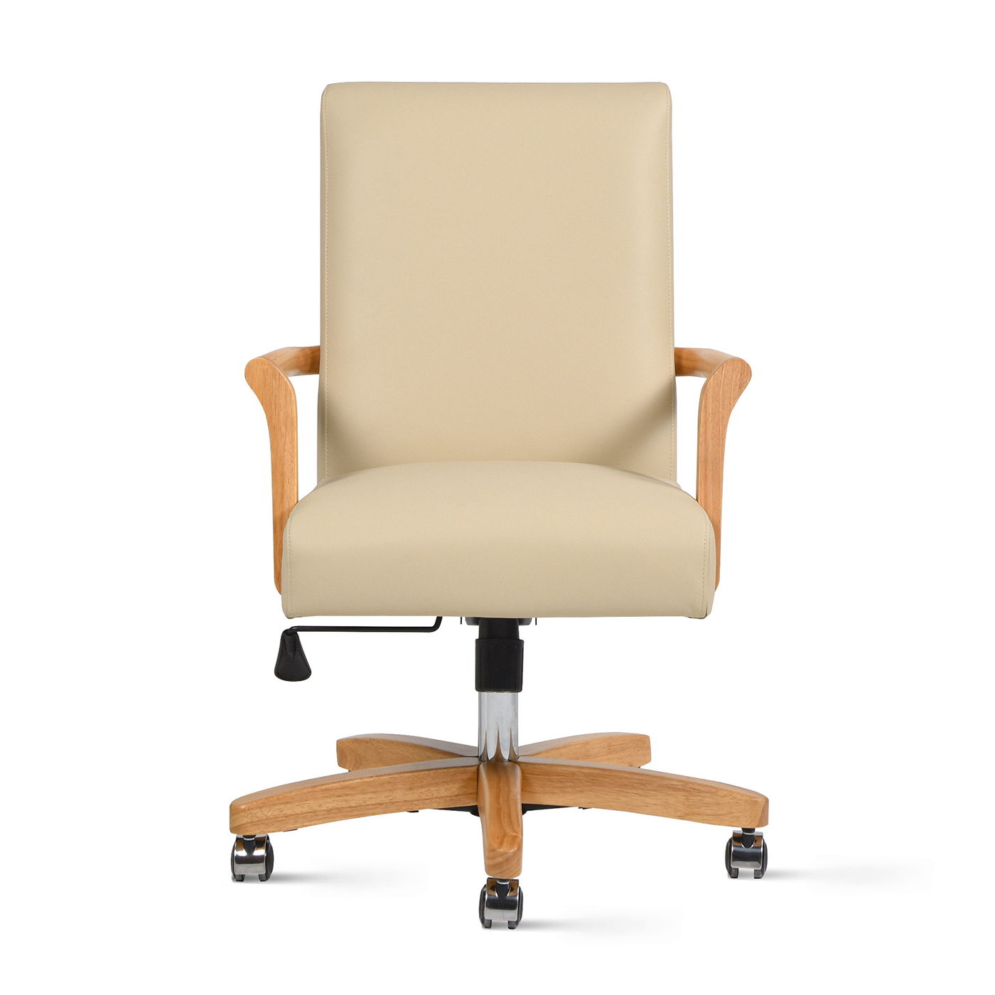 Dumont - Modern Farmhouse High Back Executive Home Office Chair - Neutral Cream Beige / Natural Jennifer Taylor Home