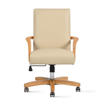 Dumont - Modern Farmhouse High Back Executive Home Office Chair - Neutral Cream Beige / Natural Jennifer Taylor Home