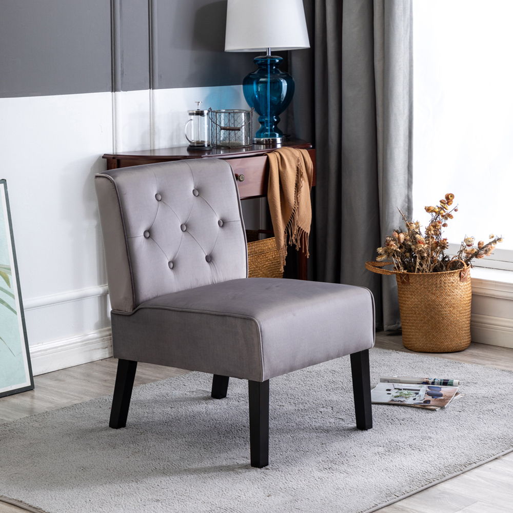 Reese - Living Room Armless Button Tufted Pattern Accent Chair (Set of 2) US Pride