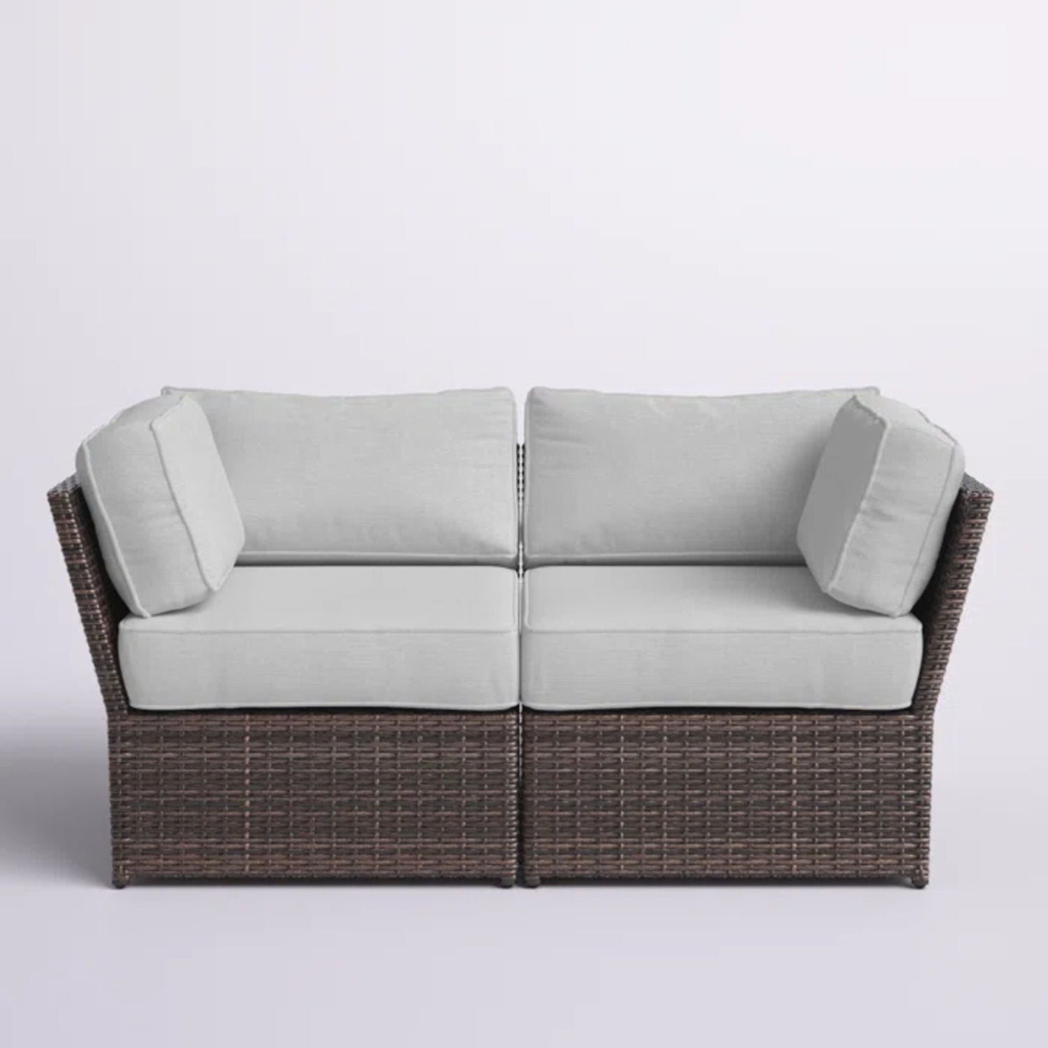 Outdoor Wicker Loveseat With Cushions Patio Seating Wicker - Brown LSI Patio Furniture