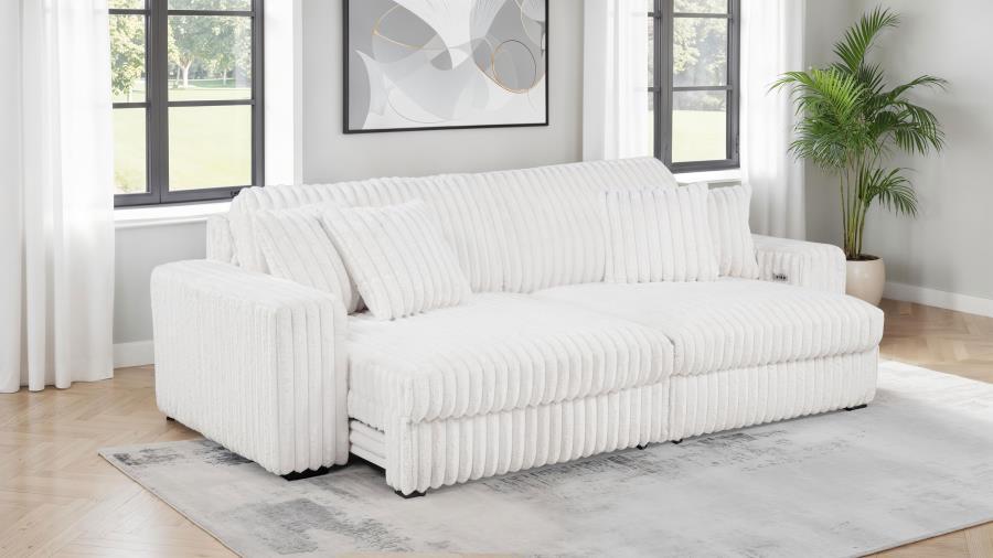 Jacana - Corduroy Upholstered Dual Power Chaise Sofa Coaster Fine Furniture