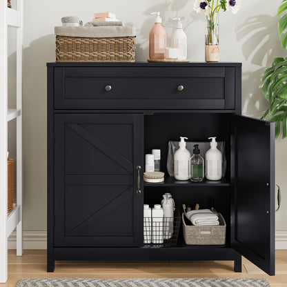 Farmhouse Storage Cabinet With Drawer And Adjustable Shelf Home Essentials