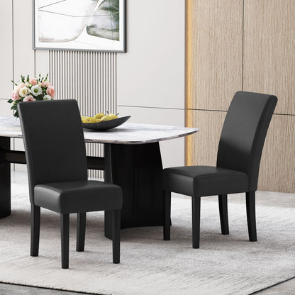 Contemporary Dining Chair With Rubberwood Legs (Set of 2) Noble House