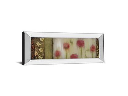 Rain Flower Il By Dysart - Mirror Framed Print Wall Art - Red