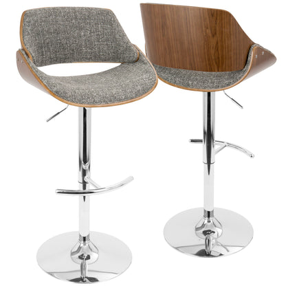 Fabrizzi - Mid Century Modern Adjustable Barstool With Swivel (Set of 2) Lumi Source