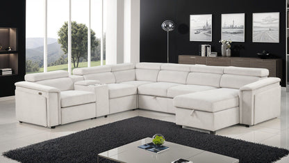 Harvey - Power Recliner Sectional Sleeper - Beige Matrix Furniture Group