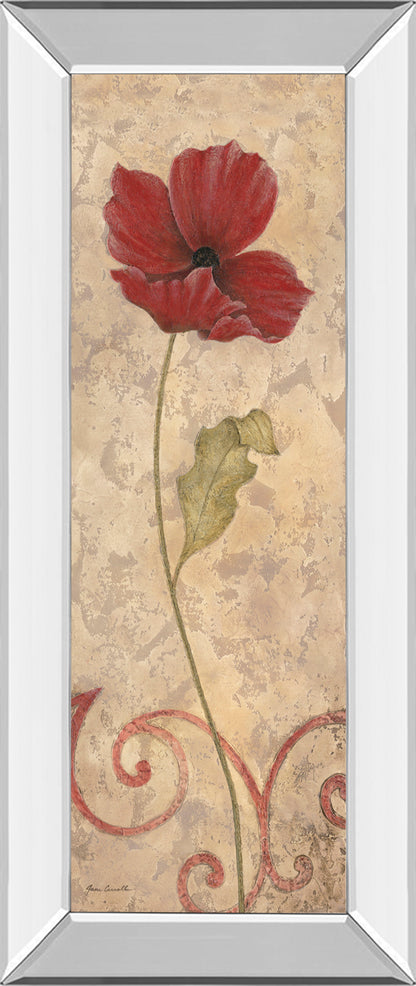 Red Flower I - Mirrored Framed Print Wall Art - Red