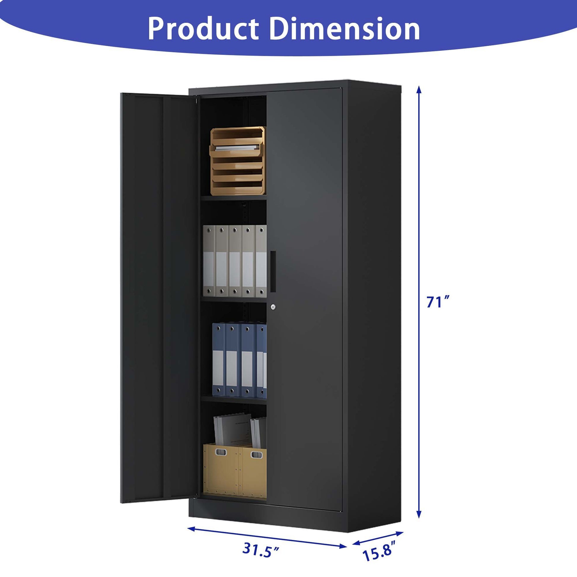Heavy Metal Garage Storage Cabinet With Locking Doors, Steel, Adjustable Shelves Daily Nest