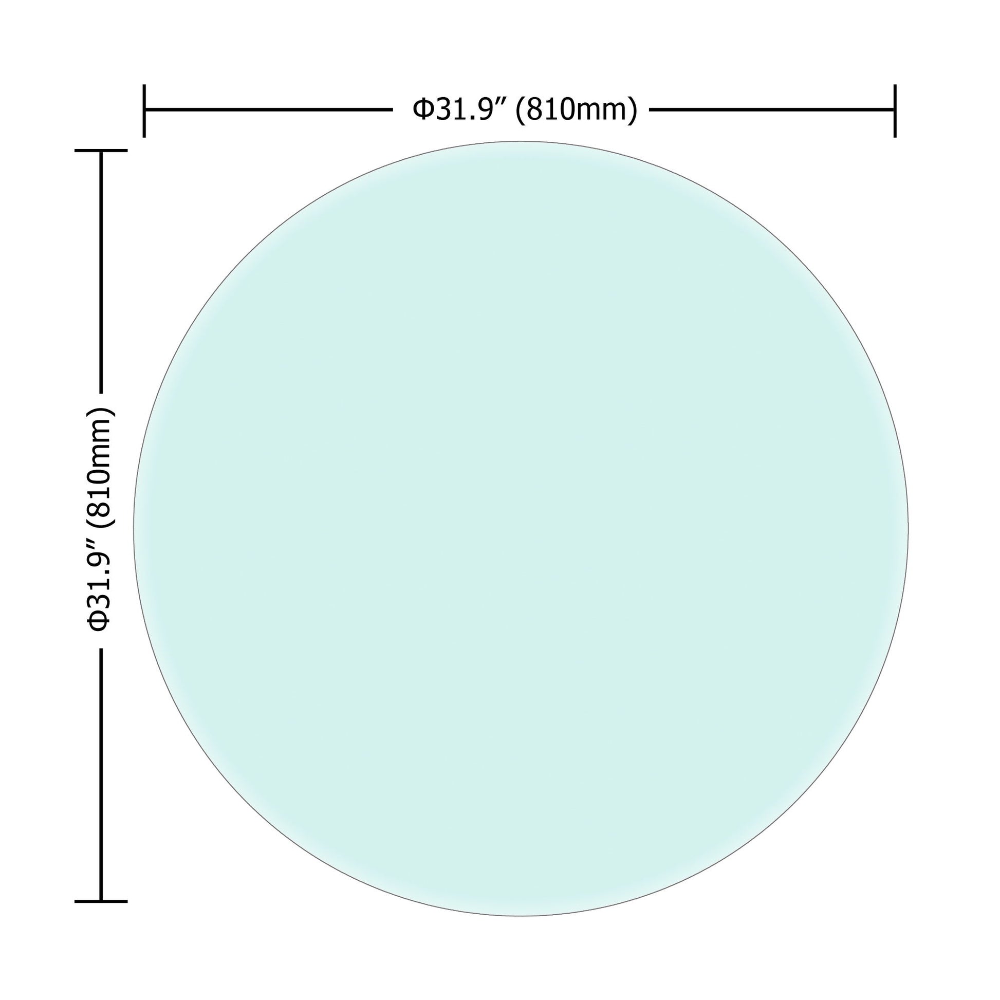 Round Tempered Glass Table Top Glass Thick Beveled Polished Edge Home Essentials