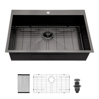Drop In Kitchen Sink, 16 Gauge Stainless Steel, Topmount Daily Nest