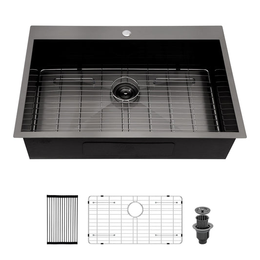 Drop In Kitchen Sink, 16 Gauge Stainless Steel, Topmount Daily Nest