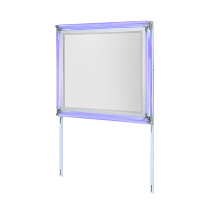 Laura - Mirror With LED Light And Sleek Frame - Silver Global Furniture USA